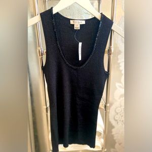NWT White House Black Market Black Ribbed Tank Small